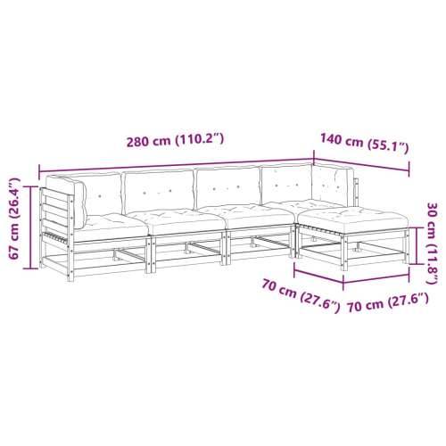 Vrtna garnitura - 5-dijelni set vrtnih sofa s jastucima masivno drvo duglazije - Prirodni douglas Da 1 Cijena