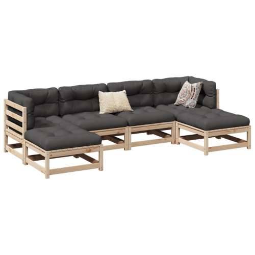 Vrtna garnitura - 6-dijelni set vrtnih sofa od masivne borovine s jastucima - Prirodna boja bora Da 1 Cijena