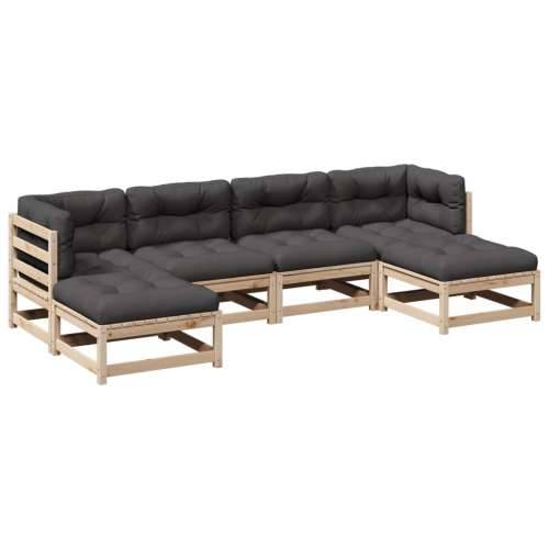 Vrtna garnitura - 6-dijelni set vrtnih sofa od masivne borovine s jastucima - Prirodna boja bora Da 1 Cijena