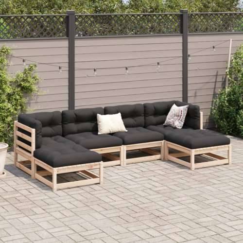Vrtna garnitura - 6-dijelni set vrtnih sofa od masivne borovine s jastucima - Prirodna boja bora Da 1 Cijena