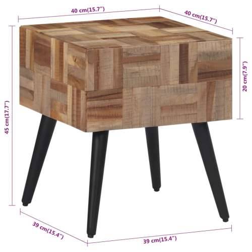 Bočni stolić 40 x 40 x 45 cm od masivne obnovljene tikovine - 40 x 40 x 45 cm 1 Cijena