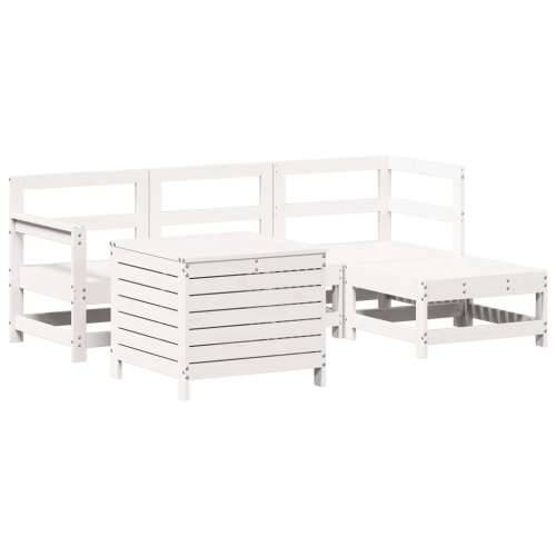 Vrtna garnitura - 5-dijelni set vrtnih sofa bijeli od masivne borovine - Bijela boja bora 1 Cijena