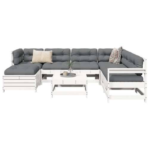 Vrtna garnitura - 8-dijelni set vrtnih sofa bijeli od masivne borovine - Bijela boja bora 1 Cijena