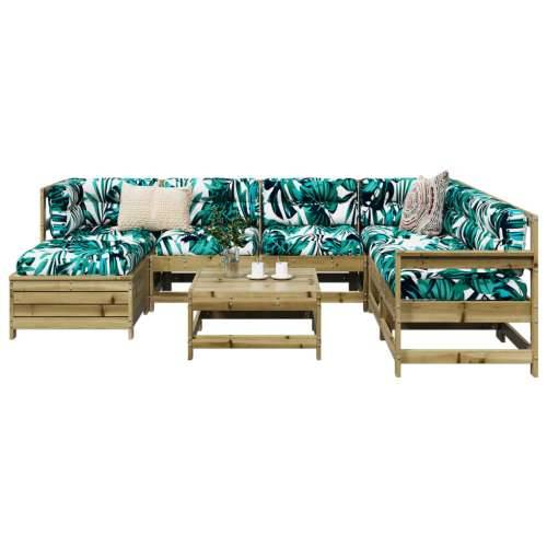 Vrtna garnitura - 8-dijelni set vrtnih sofa od impregnirane borovine - Prirodno impregnirano 1 Cijena
