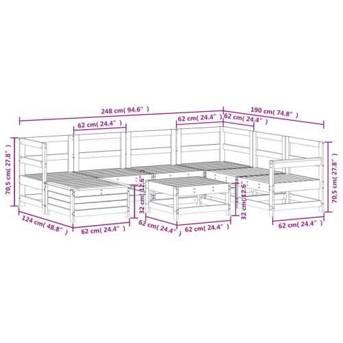 Vrtna garnitura - 8-dijelni set vrtnih sofa od impregnirane borovine - Prirodno impregnirano 1 Cijena