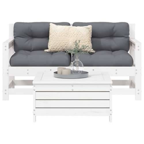 Vrtna garnitura - 3-dijelni set vrtnih sofa bijeli od masivne borovine - Bijela boja bora 1 Cijena