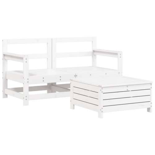 Vrtna garnitura - 3-dijelni set vrtnih sofa bijeli od masivne borovine - Bijela boja bora 1 Cijena