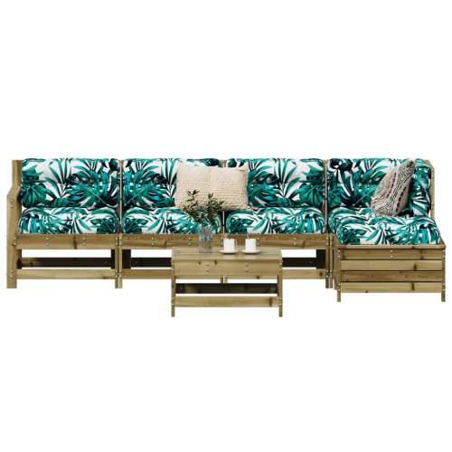Vrtna garnitura - 6-dijelni set vrtnih sofa od impregnirane borovine - Prirodno impregnirano 1 Cijena