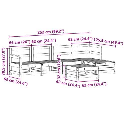 Vrtna garnitura - 6-dijelni set vrtnih sofa od impregnirane borovine - Prirodno impregnirano 1 Cijena