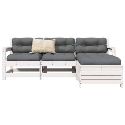 Vrtna garnitura - 4-dijelni set vrtnih sofa od masivne borovine bijeli - Bijela boja bora 1 Cijena