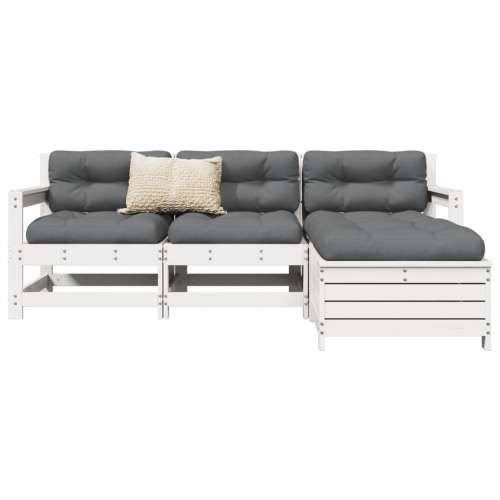 Vrtna garnitura - 4-dijelni set vrtnih sofa od masivne borovine bijeli - Bijela boja bora 1 Cijena