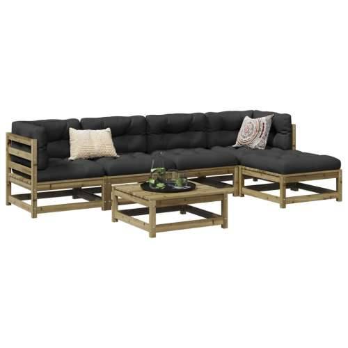 Vrtna garnitura - 6-dijelni set vrtnih sofa od impregnirane borovine s jastucima - Prirodno impregnirano Da 1 Cijena