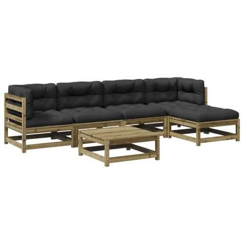 Vrtna garnitura - 6-dijelni set vrtnih sofa od impregnirane borovine s jastucima - Prirodno impregnirano Da 1 Cijena