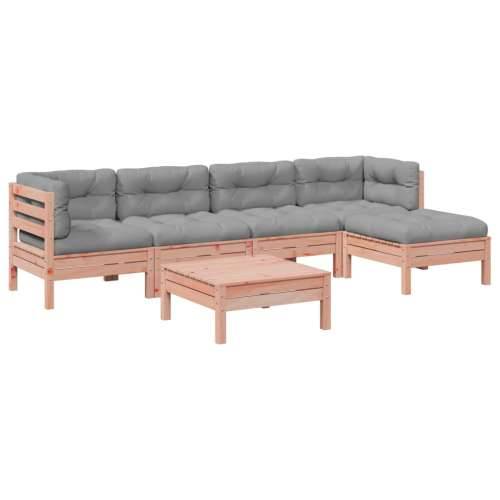 Vrtna garnitura - 6-dijelni set vrtnih sofa od masivne duglazije s jastucima - Prirodni douglas 1 Cijena