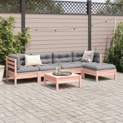 Vrtna garnitura - 6-dijelni set vrtnih sofa od masivne duglazije s jastucima - Prirodni douglas 1 Cijena