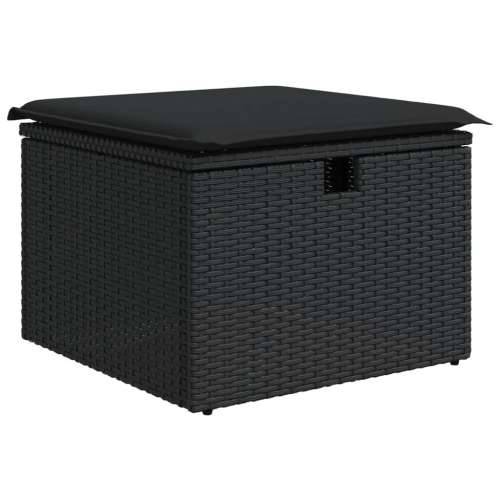 Vrtna garnitura - 8-dijelni set vrtnih sofa od poliratana s jastucima crni - Crna Sa stolom 1 Cijena