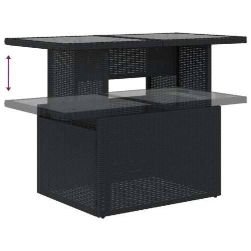 Vrtna garnitura - 8-dijelni set vrtnih sofa od poliratana s jastucima crni - Crna Sa stolom 1 Cijena