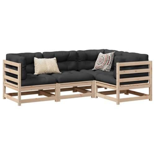 Vrtna garnitura - 4-dijelni set vrtnih sofa od masivne borovine s jastucima - Prirodna boja bora Da 1 Cijena