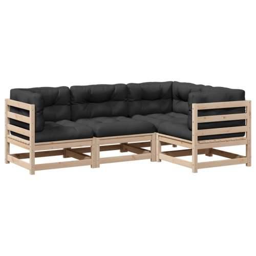 Vrtna garnitura - 4-dijelni set vrtnih sofa od masivne borovine s jastucima - Prirodna boja bora Da 1 Cijena