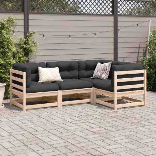 Vrtna garnitura - 4-dijelni set vrtnih sofa od masivne borovine s jastucima - Prirodna boja bora Da 1 Cijena