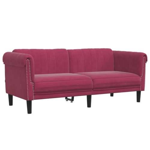 2-dijelni set sofa crvena boja vina baršunasti - boja crnog vina dvosjed + trosjed Cijena