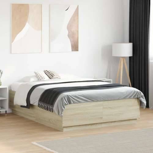 Okvir za krevet boja hrasta 140x190 cm od konstruiranog drva - sonoma hrast 140 x 190 cm Cijena