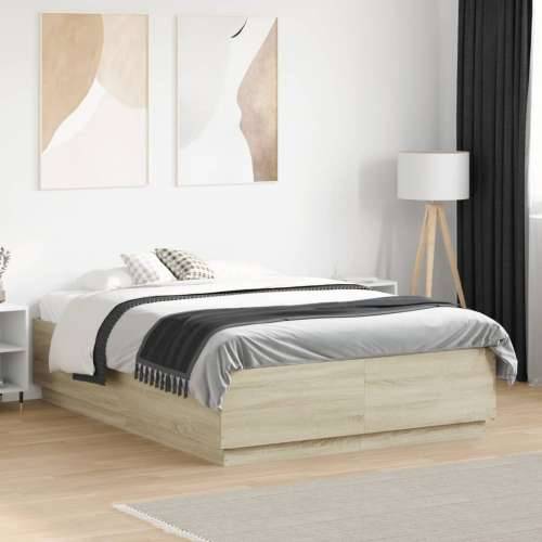 Okvir za krevet boja hrasta 135x190 cm od konstruiranog drva - sonoma hrast 135 x 190 cm Cijena