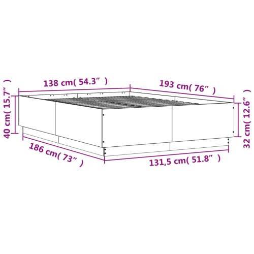 Okvir za krevet boja hrasta 135x190 cm od konstruiranog drva - sonoma hrast 135 x 190 cm Cijena