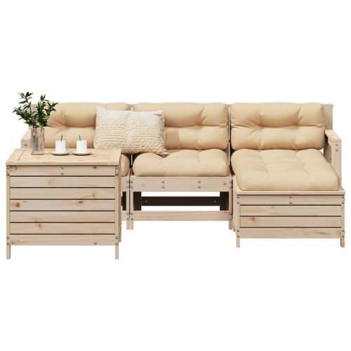 Vrtna garnitura - 5-dijelni set vrtnih sofa od masivne borovine - Prirodna boja bora 1 Cijena