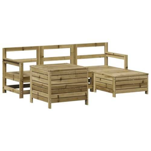 Vrtna garnitura - 5-dijelni set vrtnih sofa od impregnirane borovine - Prirodno impregnirano 1 Cijena