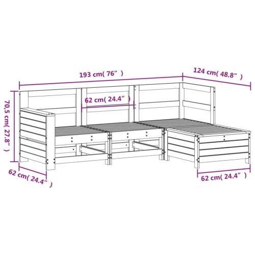 Vrtna garnitura - 4-dijelni set vrtnih sofa od impregnirane borovine - Prirodno impregnirano 1 Cijena