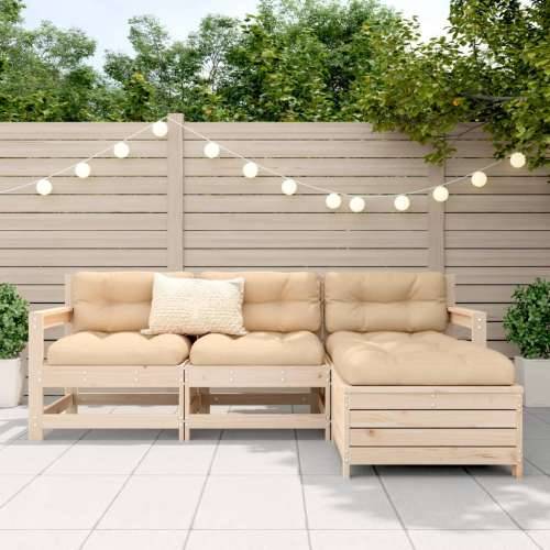 Vrtna garnitura - 4-dijelni set vrtnih sofa od masivne borovine - Prirodna boja bora 1 Cijena