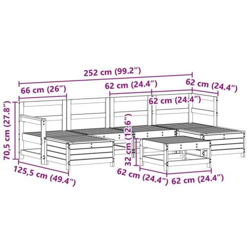 Vrtna garnitura - 7-dijelni set vrtnih sofa od impregnirane borovine - Prirodno impregnirano 1 Cijena