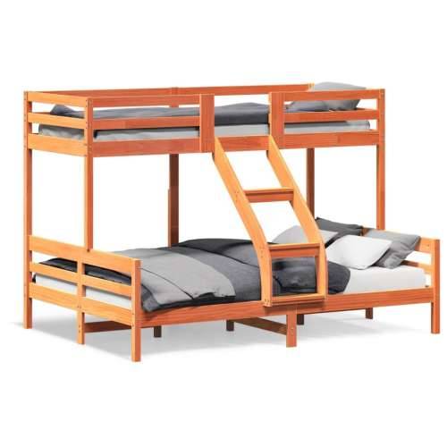 Krevet na kat 90x200/140x200 cm masivna borovina voštano smeđi Voštano smeđa 1 Cijena