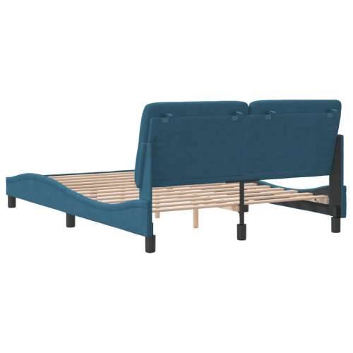 Okvir za krevet s uzglavljem plavi 120 x 200 cm baršunasti Plava 120 x 200 cm Cijena
