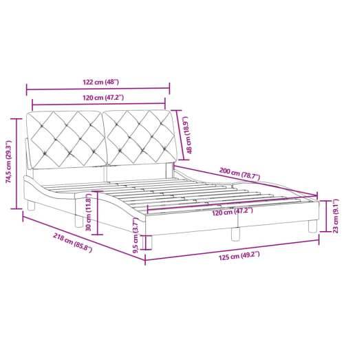 Okvir za krevet s uzglavljem plavi 120 x 200 cm baršunasti Plava 120 x 200 cm Cijena