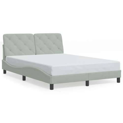 Okvir za krevet bez madraca svjetlosivi 140 x 190 cm baršunasti - Svjetlosiva 140 x 190 cm Cijena