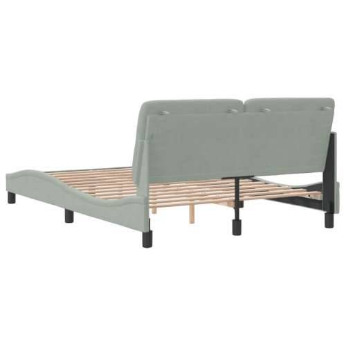 Okvir za krevet bez madraca svjetlosivi 140 x 190 cm baršunasti - Svjetlosiva 140 x 190 cm Cijena