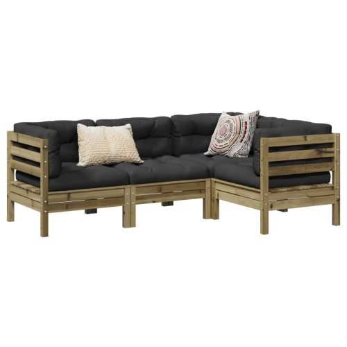 Vrtna garnitura - 4-dijelni set vrtnih sofa s jastucima od impregnirane borovine - Prirodno impregnirano 1 Cijena