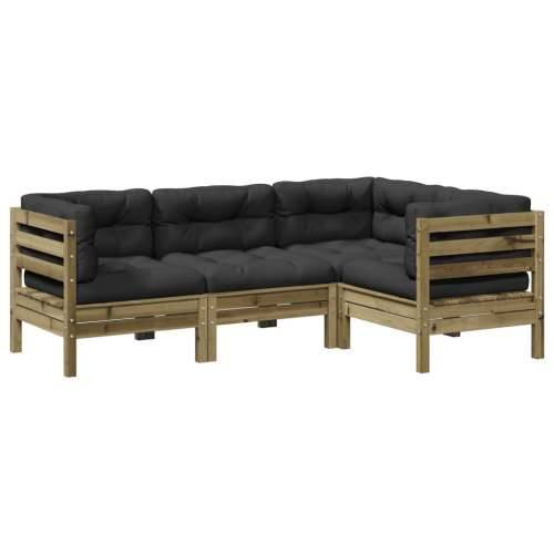 Vrtna garnitura - 4-dijelni set vrtnih sofa s jastucima od impregnirane borovine - Prirodno impregnirano 1 Cijena