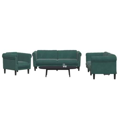 3-dijelni set sofa tamnozeleni baršunasti - Tamnozelena 1-sjedalo + dvosjed + trosjed Cijena