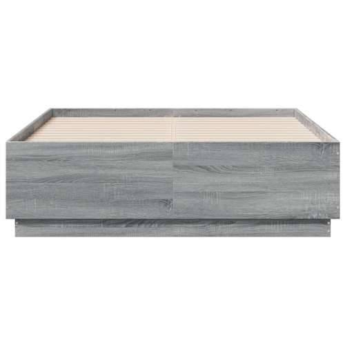 Okvir kreveta siva boja hrasta 135 x 190 cm konstruirano drvo - Sivi hrast sonoma 135 x 190 cm Cijena