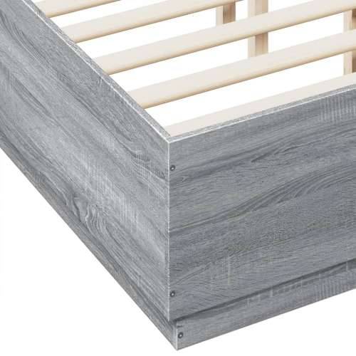 Okvir kreveta siva boja hrasta 135 x 190 cm konstruirano drvo - Sivi hrast sonoma 135 x 190 cm Cijena