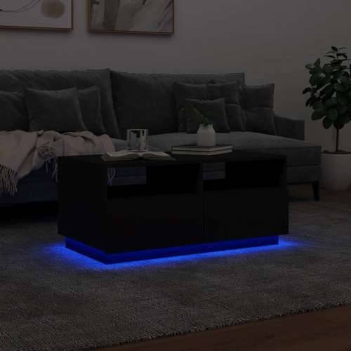 Stolić za kavu s LED svjetlima crni 90x49x40 cm - Crna 1 90 cm Cijena