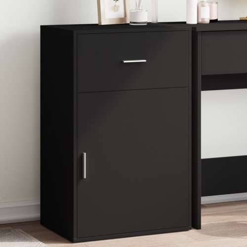Ormarić za pohranu crni 56,5 x 39 x 90 cm konstruirano drvo - Crna 1 Cijena
