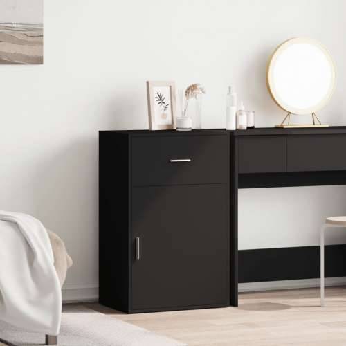 Ormarić za pohranu crni 56,5 x 39 x 90 cm konstruirano drvo - Crna 1 Cijena