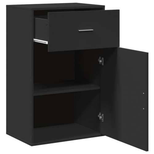 Ormarić za pohranu crni 56,5 x 39 x 90 cm konstruirano drvo - Crna 1 Cijena