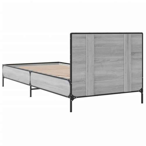 Okvir za krevet boja hrasta 100x200cm konstruirano drvo i metal - Sivi hrast sonoma 100 x 200 cm Cijena