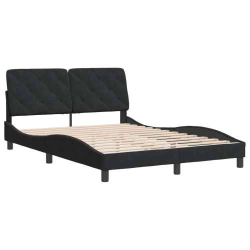 Okvir za krevet bez madraca crni 140 x 190 cm baršunasti - Crna 140 x 190 cm Cijena