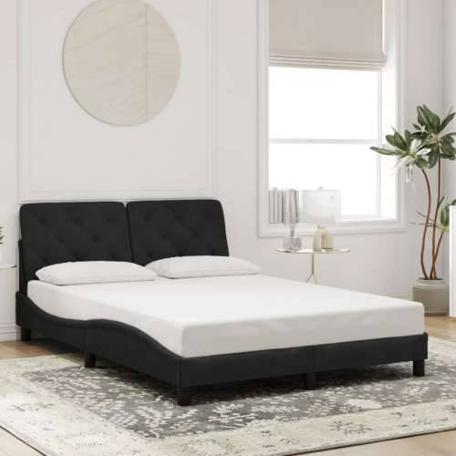 Okvir za krevet bez madraca crni 140 x 190 cm baršunasti - Crna 140 x 190 cm Cijena